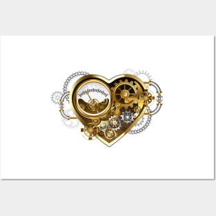 Steampunk Heart with a Manometer Posters and Art